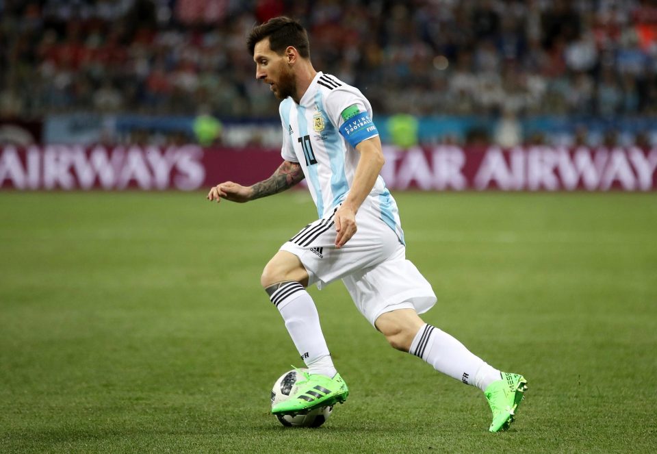  Messi in action early on against Croatia