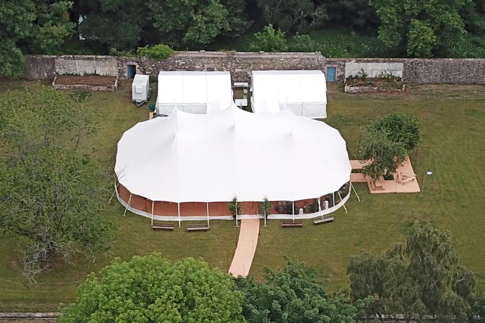  A large marquee has been erected in the grounds for the bash