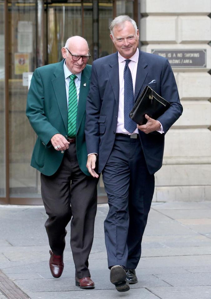  John Leslie leaves court, with his father Lesley Stott after being acquitted of sexual assault