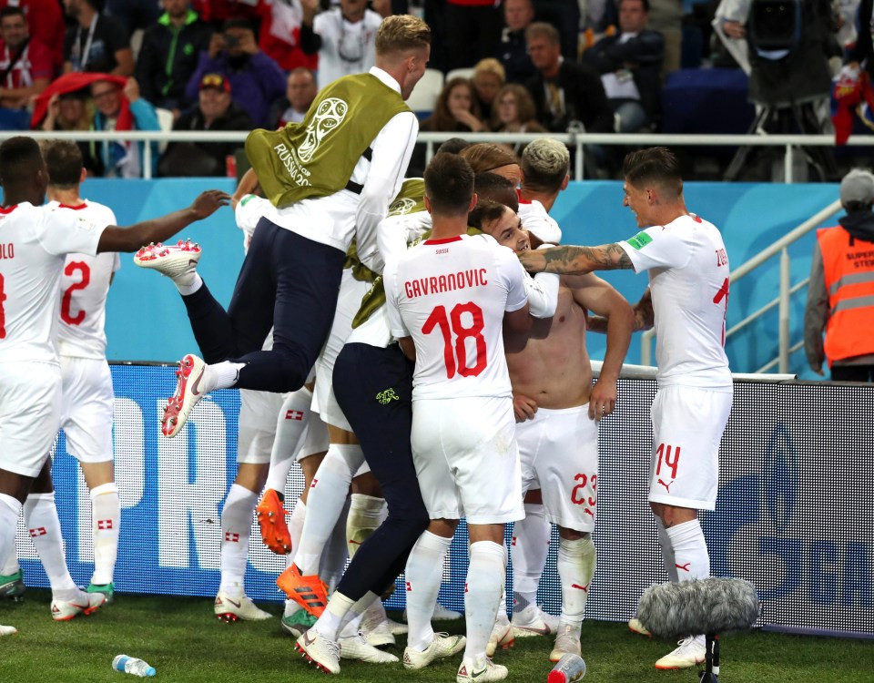 Xherdan Shaquiri’s winner sparked wild celebrations from the Swiss