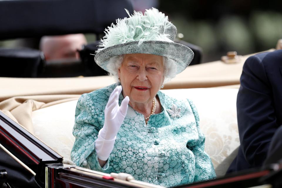  The Queen waves to onlookers at the final day of Royal Ascot today