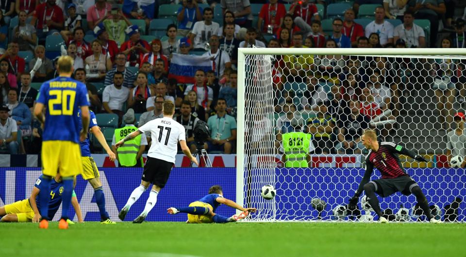  Marco Reus scored a crucial equaliser to keep Germany's hopes alive