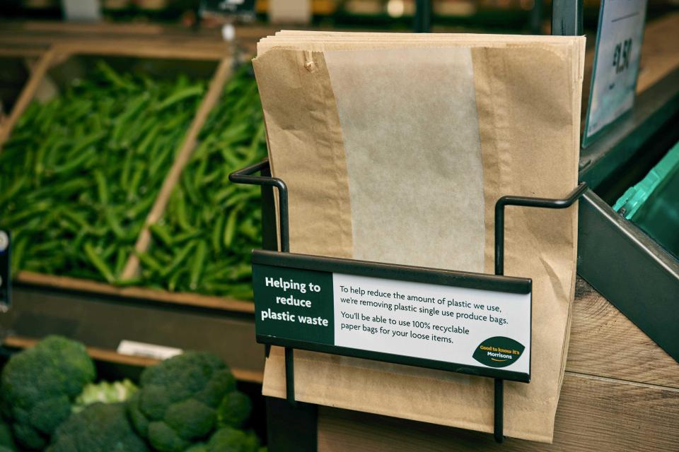  Morrisons will also be bringing back brown paper bags for fruit and vegetables