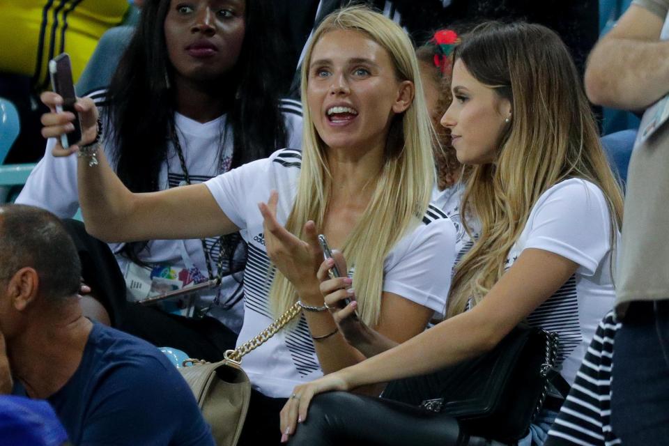  The Wags saw Germany's win over Sweden together as well