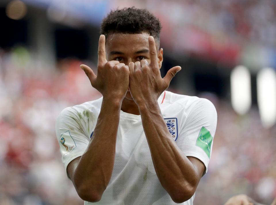  Jesse Lingard reacts after netting England's third of the match against Panama