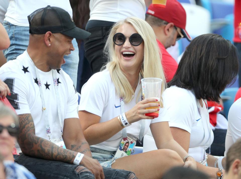  Jack Butland's fiancee Annabel Peyton was in attendance for her second England World Cup game