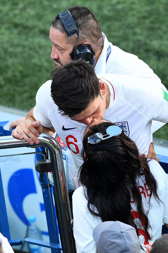  Harry Maguire went to celebrate England's qualification with his girlfriend