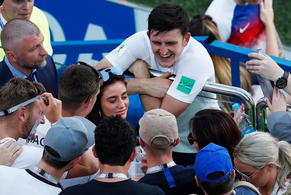  Harry Maguire was understandably delighted as England recorded their biggest ever World Cup victory