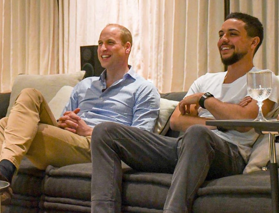  The two princes watched England's latest World Cup match together at the Jordanian's bachelor pad