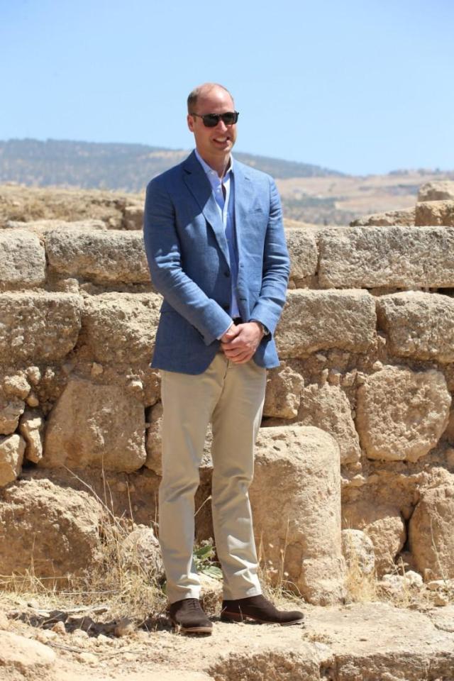  Prince William visited the ancient Roman ruins of Jerash on his trip to the sunny Middle East