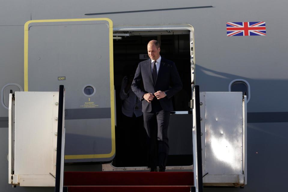  Prince William steps off the plane in Tel Aviv, Israel