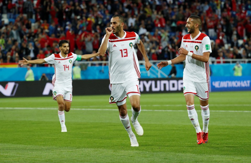 Khalid Boutaib celebrates after breaking the deadlock