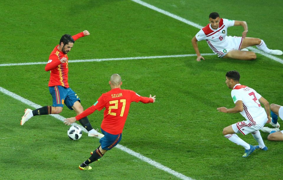  Isco scores the equaliser at the Kaliningrad Stadium