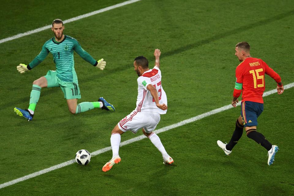  David De Gea conceded the first goal after a mistake from Spain's defence