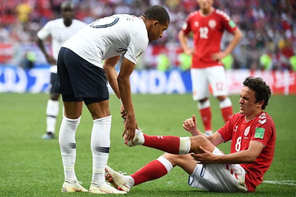 There were boos around the Luzhniki Stadium as it appeared France and Denmark were playing to avoid injury