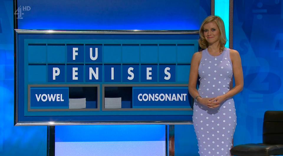  Rachel Riley was left giggling when 'penises' was spelt out on Countdown