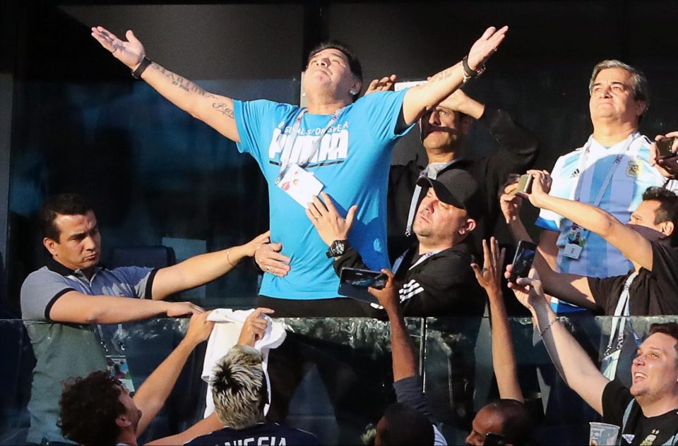  All-time great Diego Maradona was seen highly animated during the contest