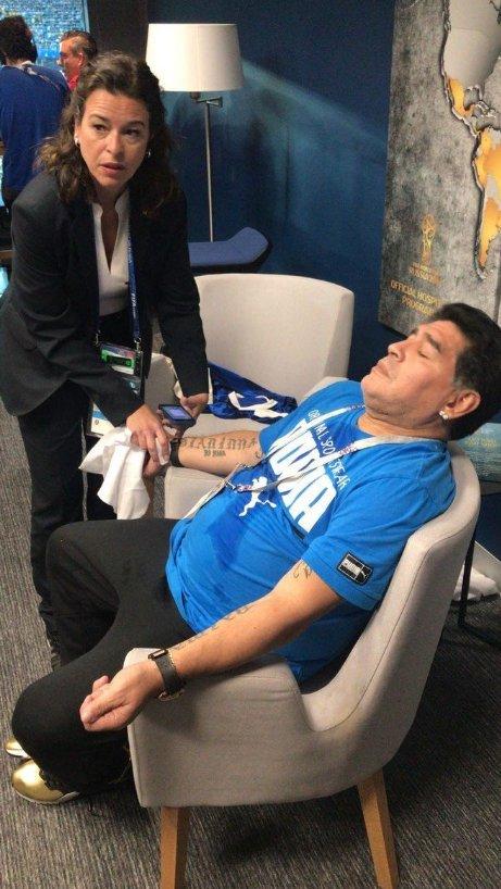 Diego Maradona required medical treatment after Argentina's win