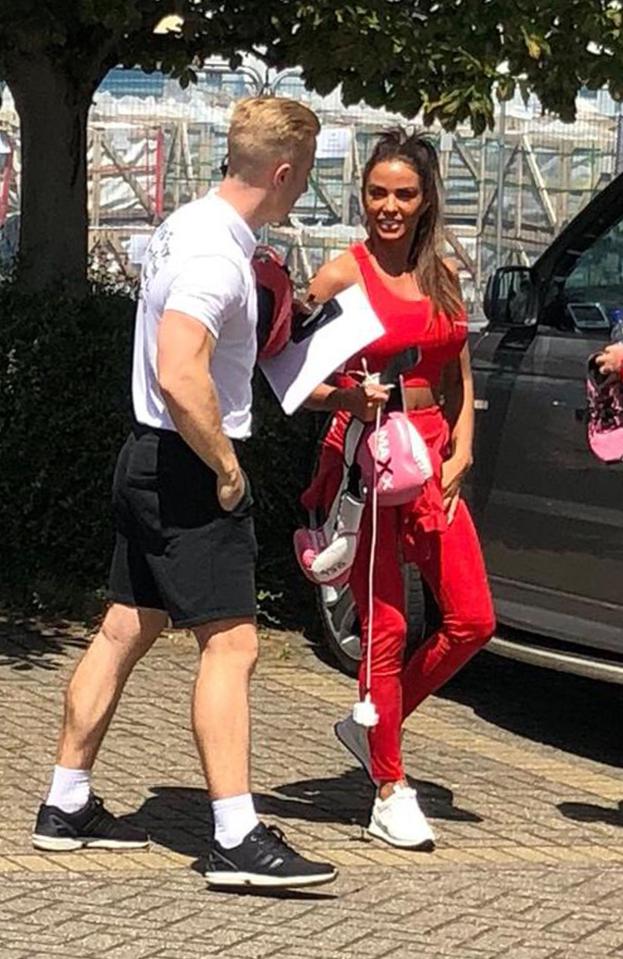  Katie Price was spotted heading to a boxercise session with her personal trainer boyfriend Kris Boyson