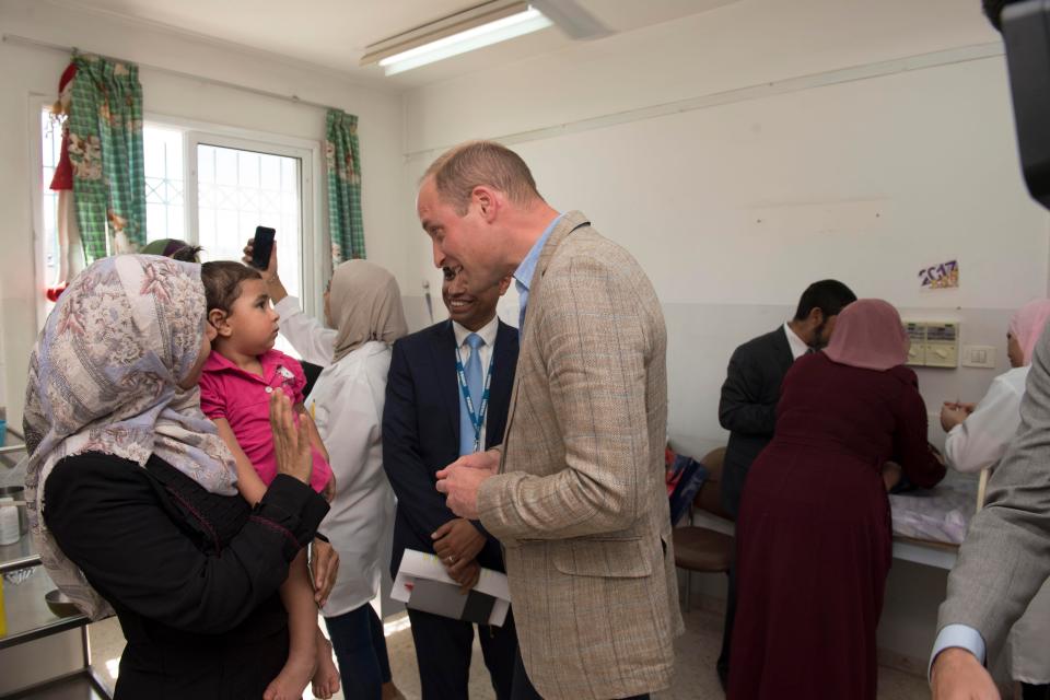  The prince, whose recently became a father for the third time, chatted to mothers in the hospital