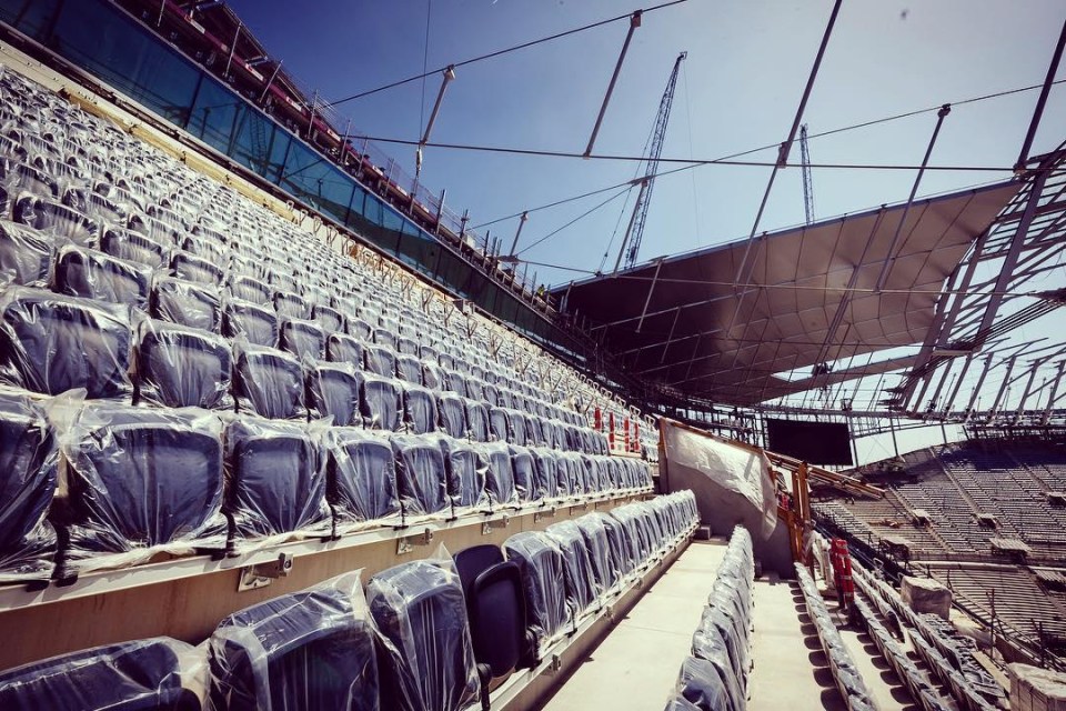 Up to 25 per cent of the seats inside the stadium have been ripped out in a major blunder