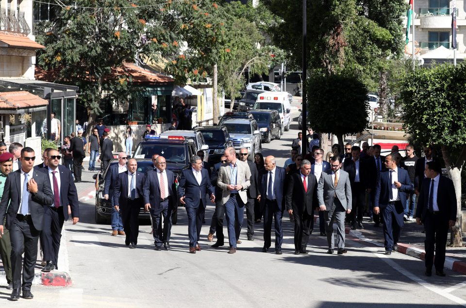  The Duke of Cambridge strolls through Ramallah in the West Bank