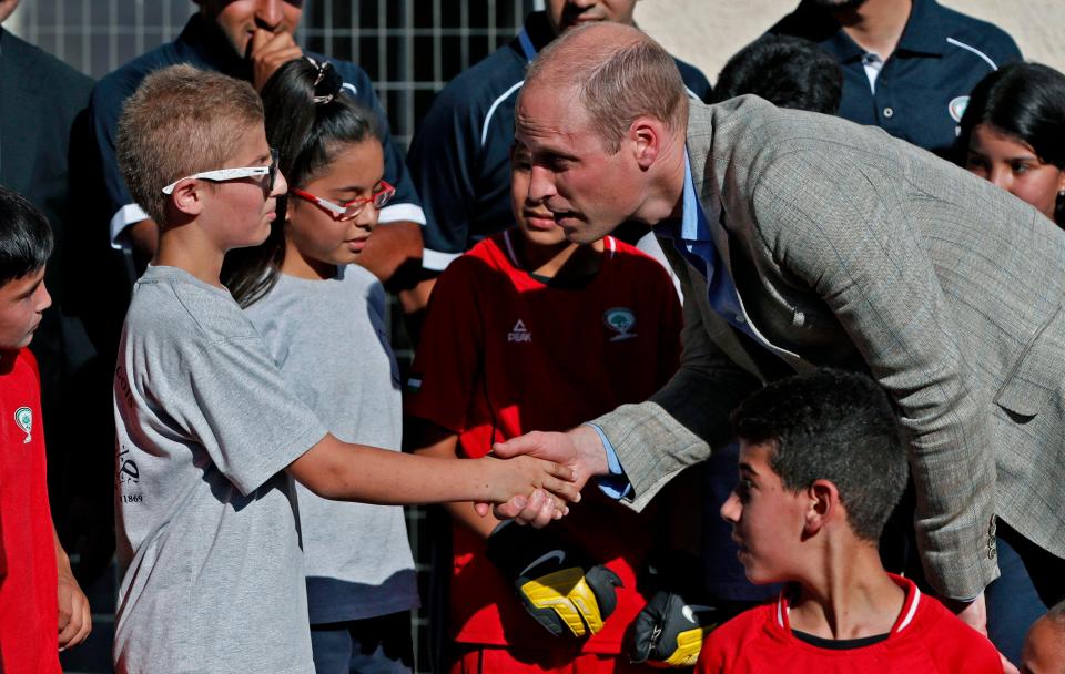  The Royal also met young football players in the city of Ramallah today