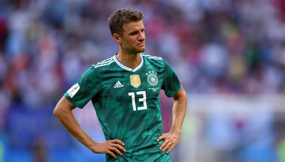  Thomas Muller fails to hold back to the tears following the 2-0 defeat against South Korea