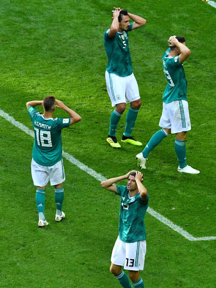 Germany were booted out of the World Cup in the first round for the first time since 1938