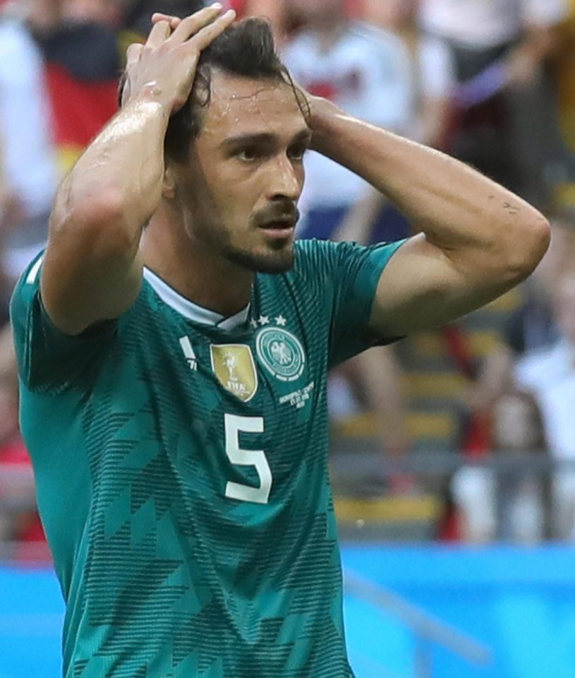  Mats Hummels cannot believe it as Germany tumble out of the World Cup