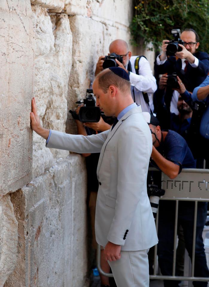  Prince William at the Western or Wailing Wall in Jerusalem