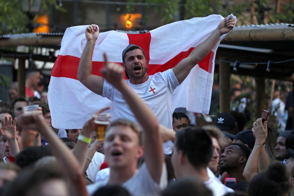 Fans in London get into the spirit as England kick off