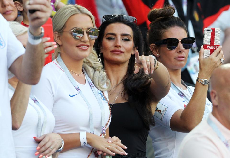  Vardy and the other England WAGs were at Kaliningrad Stadium to support the team on Thursday