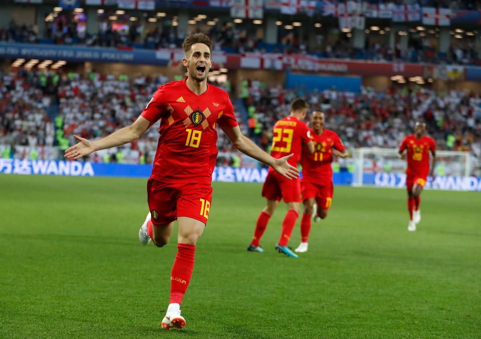 Januzaj celebrates his fantastic goal for Belgium