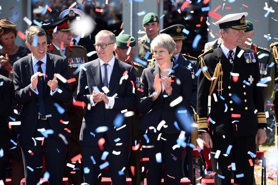 Theresa May attended the event with her husband, Princess Anne and Defence Secretary Gavin Williamson