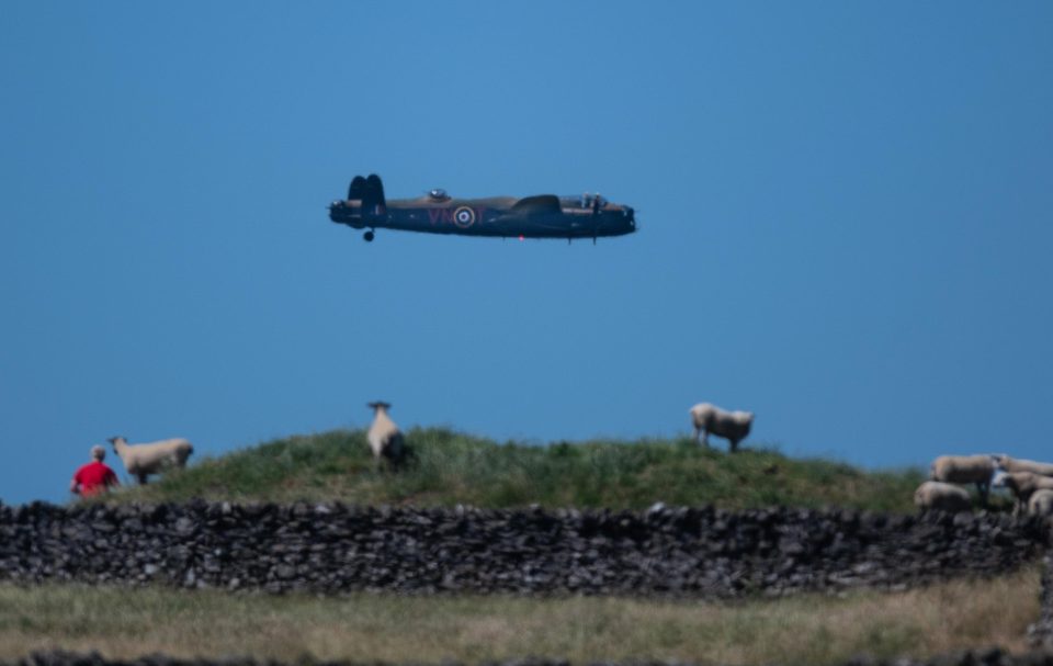 In the village of Tideswell, Derbyshire, people were treated to the sight of a Lancaster Bomber