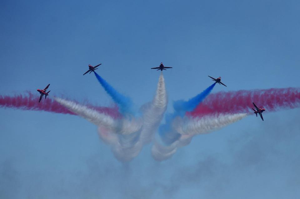 The terrific Red Arrows performed their usual death defying stunts for onlookers