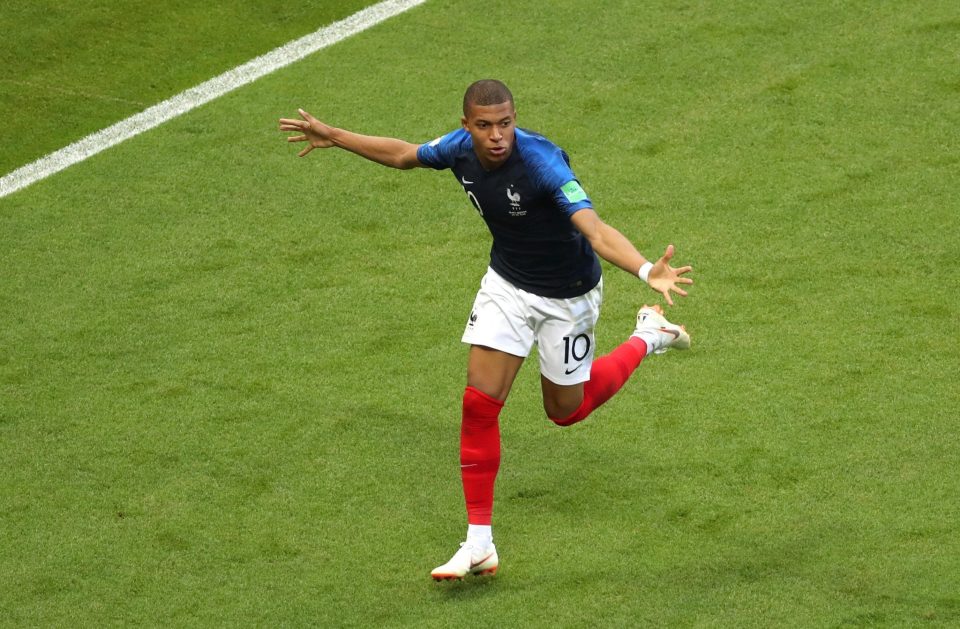  Kylian Mbappe celebrates his second goal