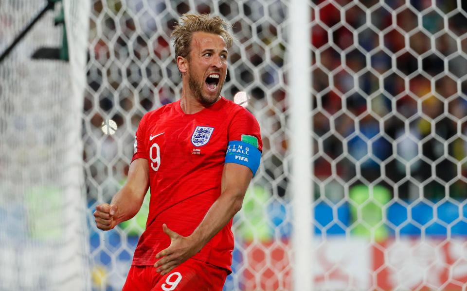  Harry Kane celebrates his sixth goal at the World Cup