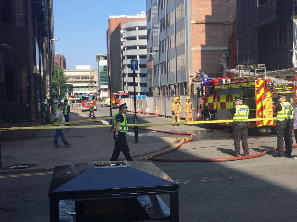  Police set up a cordon around the scene in Glasgow city centre this morning