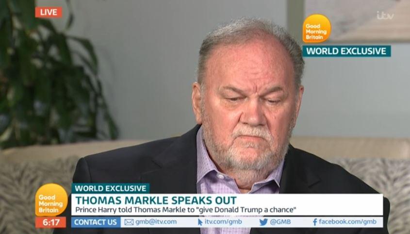 Thomas Markle appeared on Good Morning Britain to speak about his daughter’s relationship with Prince Harry