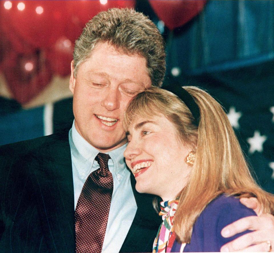  Clinton is picture here in the 1990s with his wife Hillary Clinton