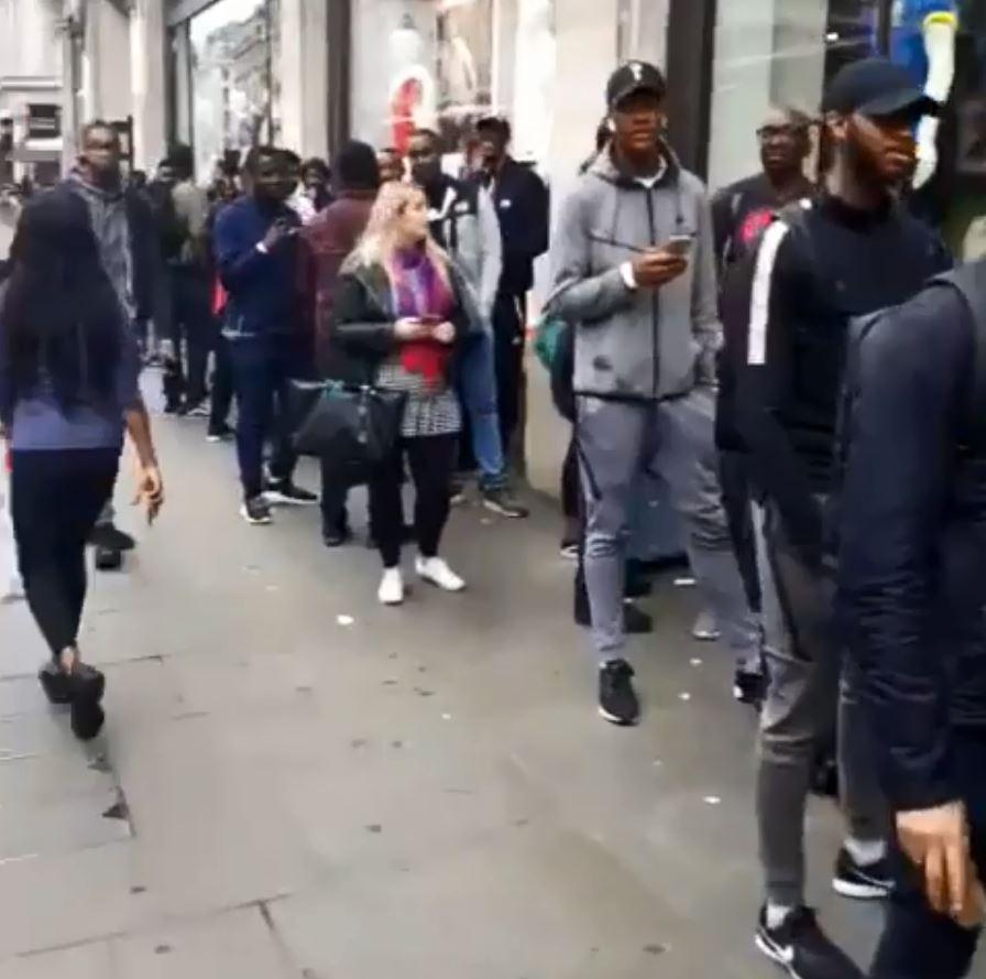  Hundreds of fans queued up outside Nike Town in Oxford Street to get their hands on Nigeria's new kit