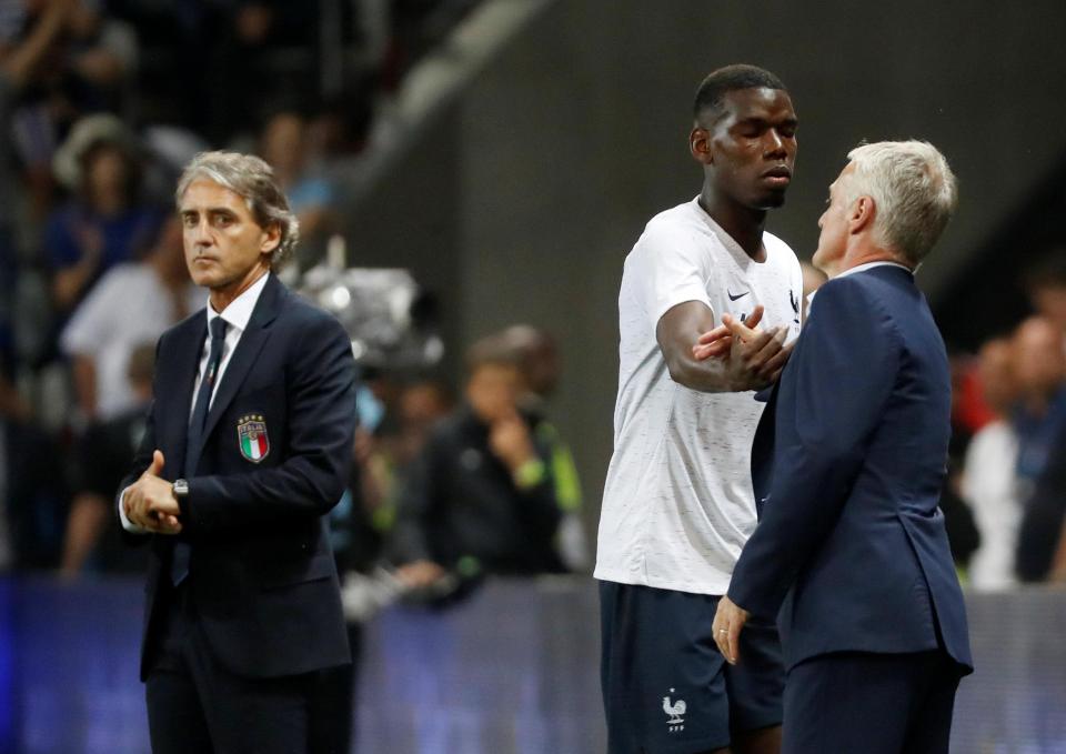  Paul Pogba was booed when subbed off late in France's 3-1 victory