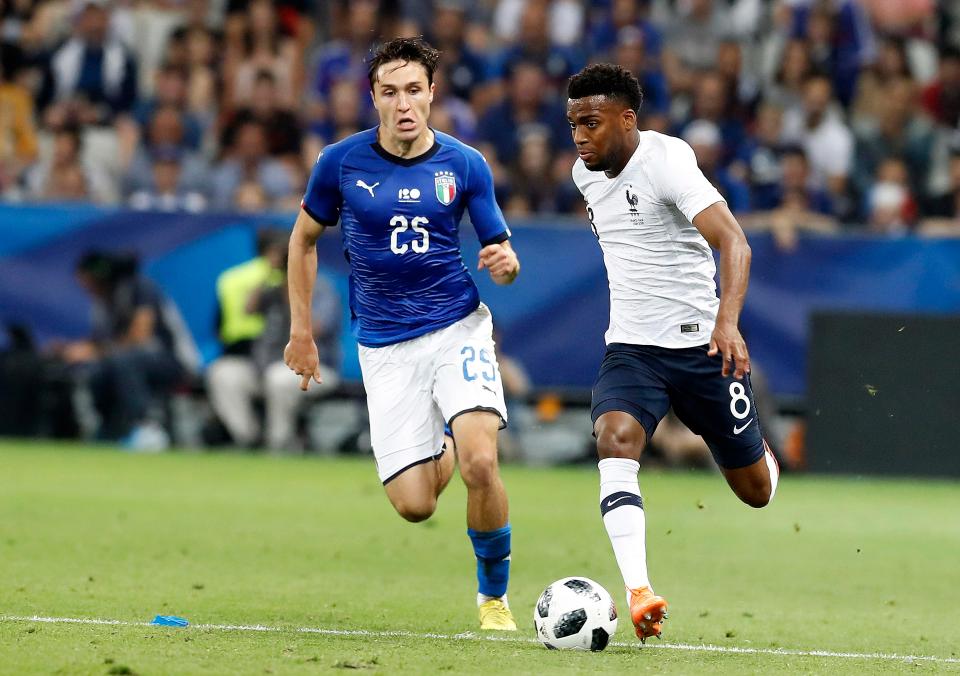  Federico Chiesa in action against France during recent international friendly