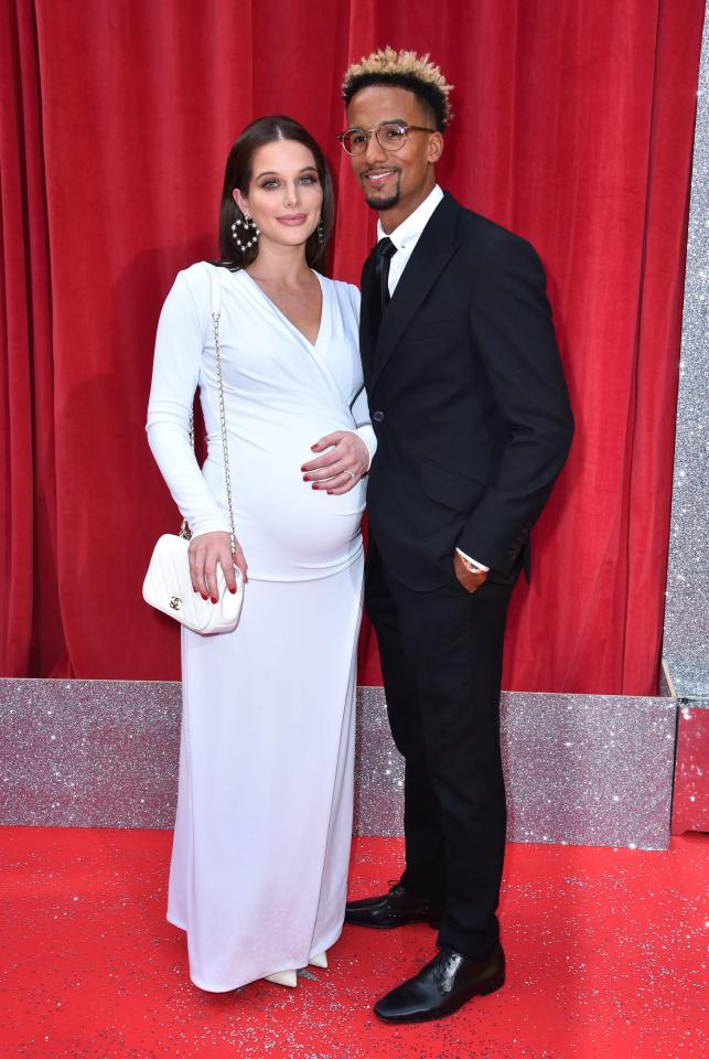  Heavily pregnant Helen Flanagan arrived with fiancé footballer Scott Sinclair