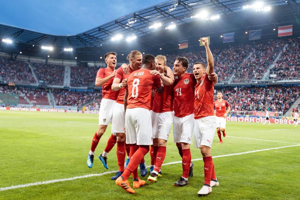  Austria scored two goals in the second half to win the game