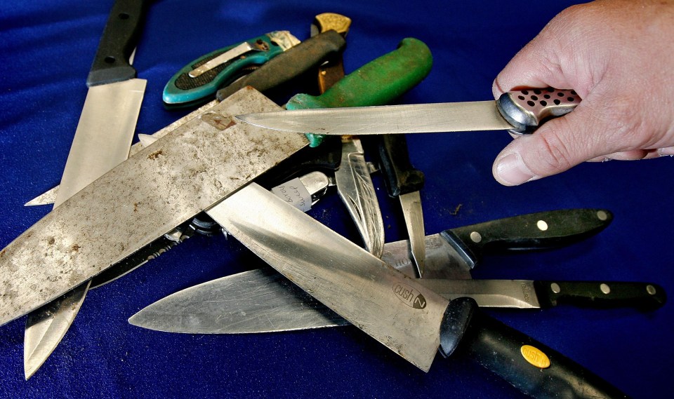 Chilling…an array of knives recently retrieved by police on the streets of London