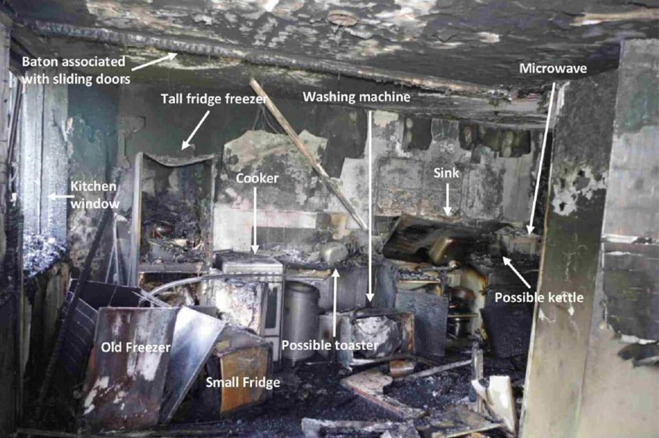  A diagram of the kitchen in flat 16 on the fourth floor flat, where the fire is believed to have been started