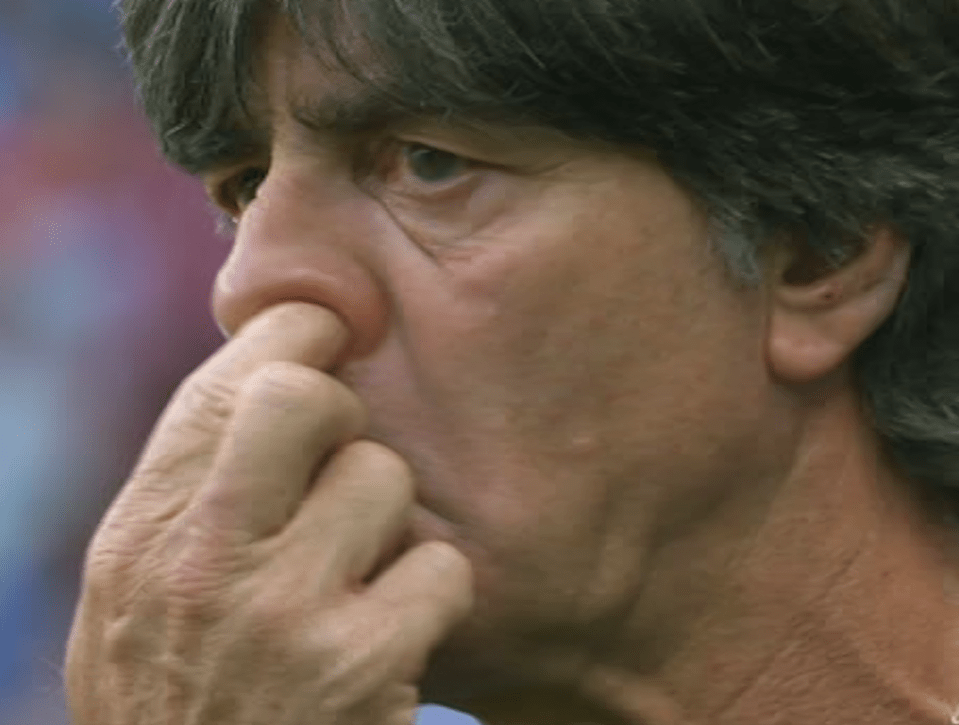  Joachim Low gets stuck in - but his team made less impression on South Korea